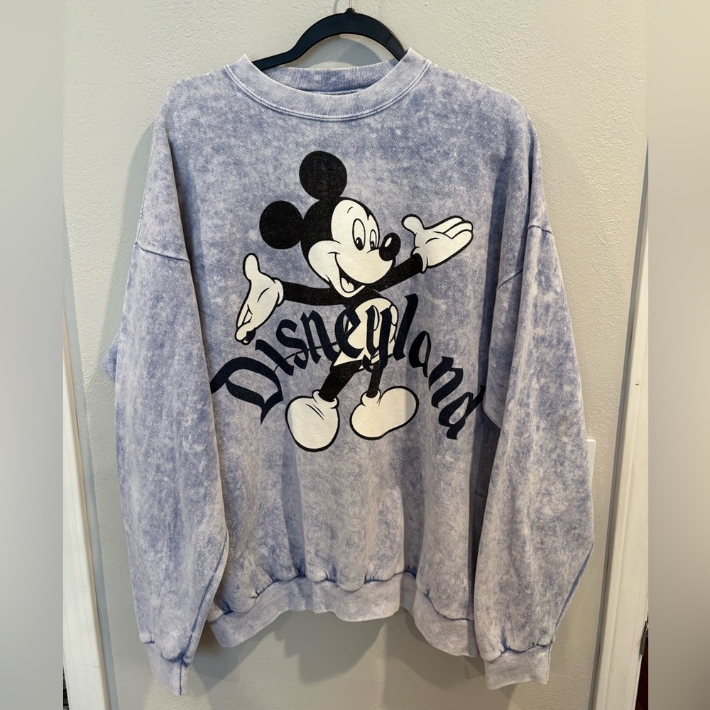 Vintage Disneyland Mickey Mouse Acid Wash Pullover Sweatshirt OSFA Made in USA